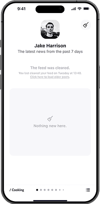App screenshot showing clean feed management